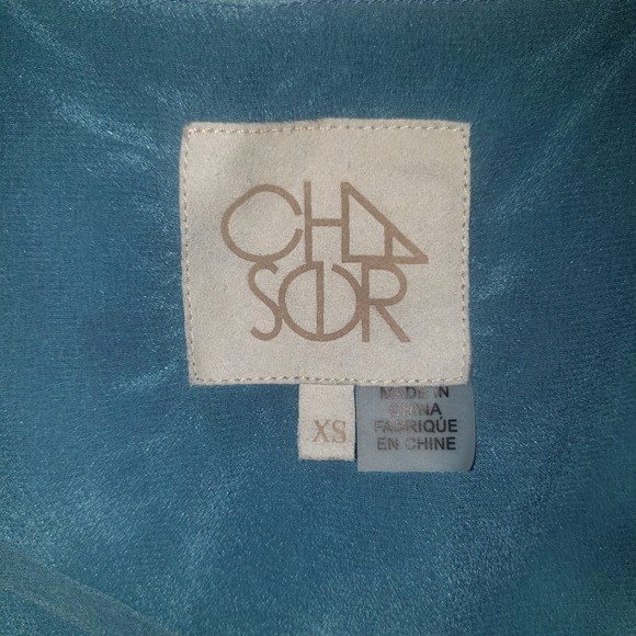 CHASER Teal Blue Silk Tie Dye Cross Back Cami Tank Top Size XS - Picture 4 of 8